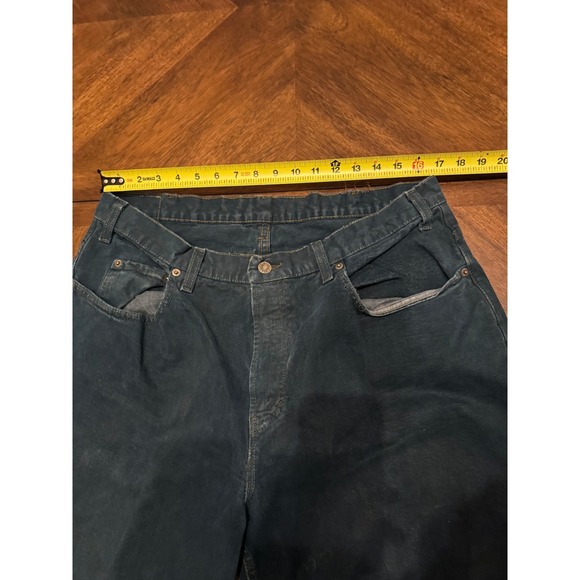 Vintage Gap Denim Baggy Fit Jeans Mens 38x30 Teal Blue Made in USA 90s Wide Leg - Picture 6 of 9